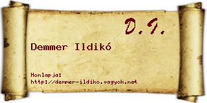 Demmer Ildikó névjegykártya